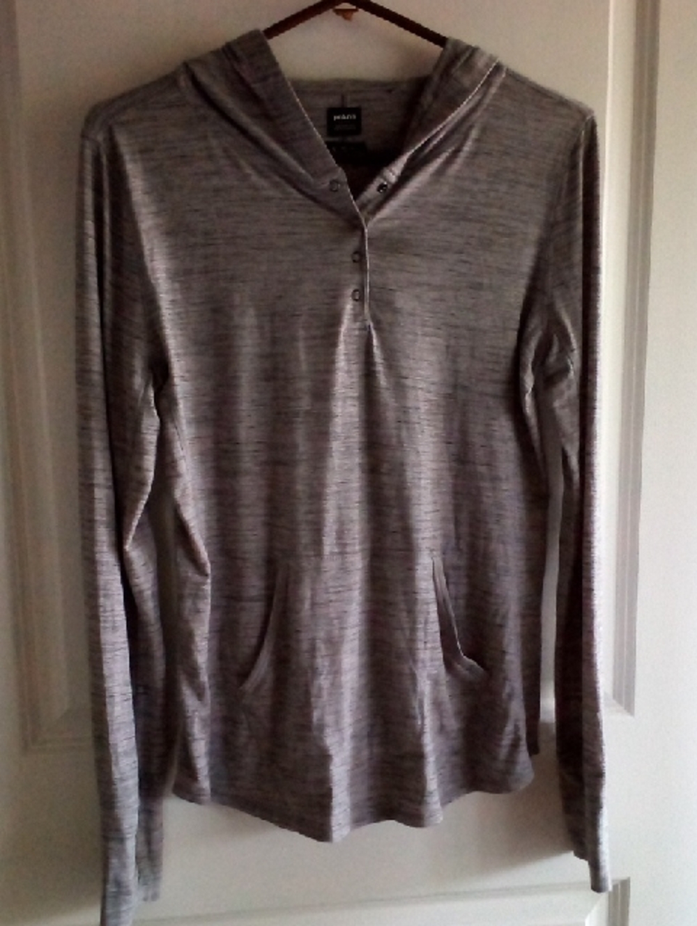 Prana Heather Gray Hooded Henley